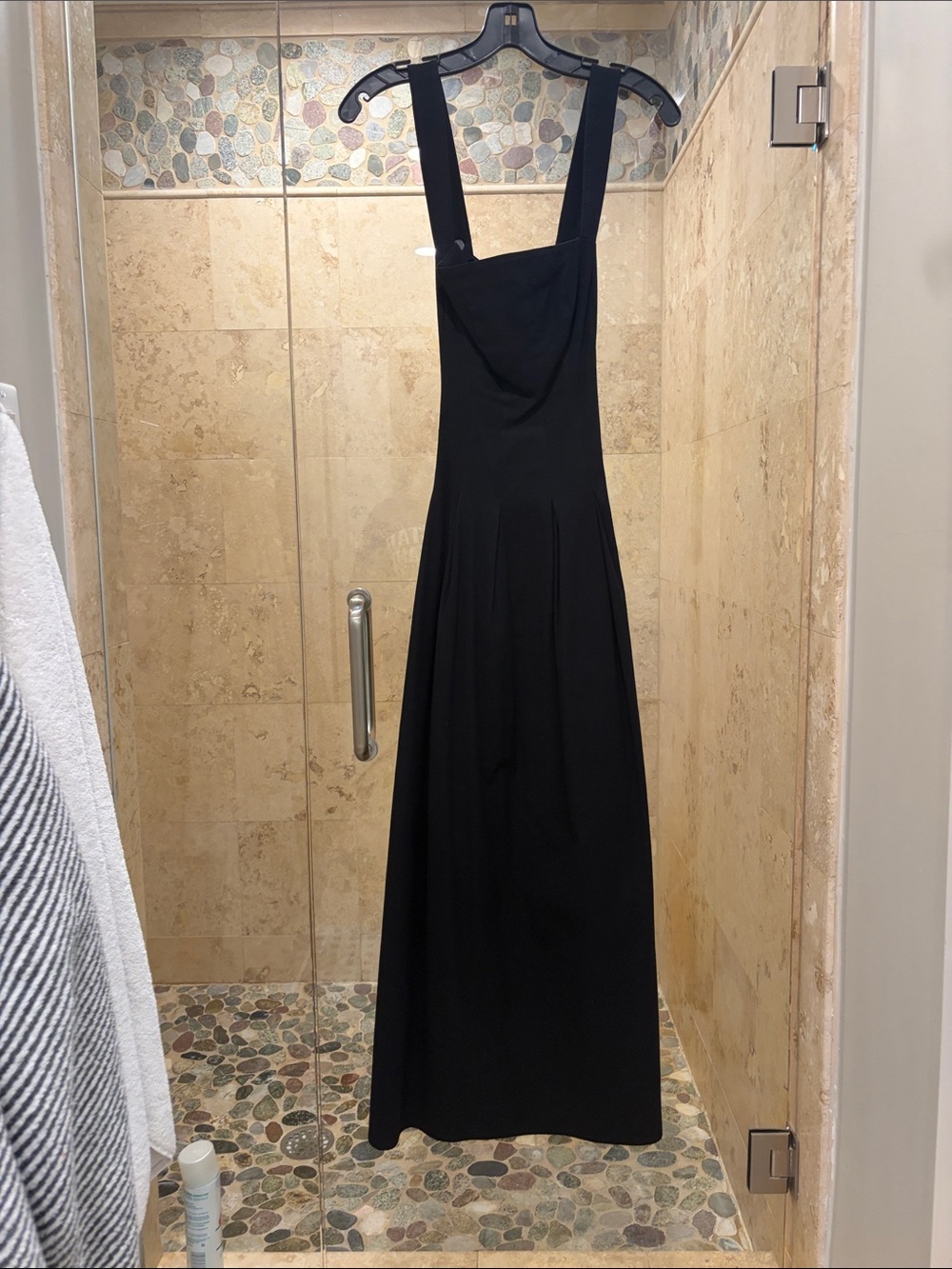 Reformation Black Wide-Strap Maxi Dress